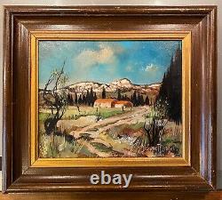 Old oil painting on canvas signed, framed, mid 20th century in perfect condition