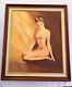 Old Oil Painting On Canvas Signed Nude Woman Portrait