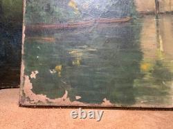 Old oil painting on canvas, to be restored, Jules Petillion (1845–1899)