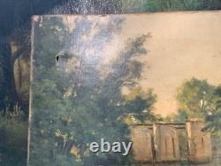 Old oil painting on canvas, to be restored, Jules Petillion (1845–1899)