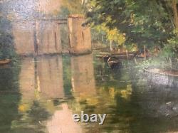 Old oil painting on canvas, to be restored, Jules Petillion (1845–1899)