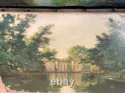 Old oil painting on canvas, to be restored, Jules Petillion (1845–1899)