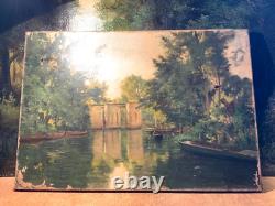 Old oil painting on canvas, to be restored, Jules Petillion (1845–1899)
