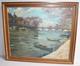 Old Oil Painting On Canvas, Unsigned, Quai De Seine Pont Des Arts, 55x46
