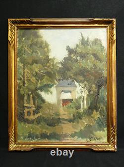 Old oil painting on cardboard signed in the lower right French school