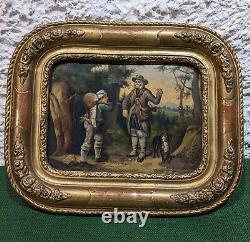 Old oil painting on copper Flemish school Netherlands Holland early 19th century