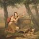 Old Oil Painting On Panel, French Neoclassical Painting, 19th Century