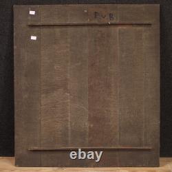 Old oil painting on panel, French Neoclassical painting, 19th century