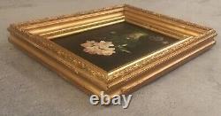 Old oil painting on panel French School 19th century Flower bouquet