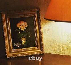 Old oil painting on panel French School 19th century Flower bouquet