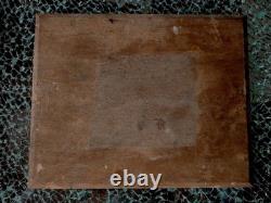 Old oil painting on panel genre scene France 19th century