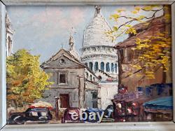 Old oil painting on panel signed Robert Mas Paris Montmartre Dauphine