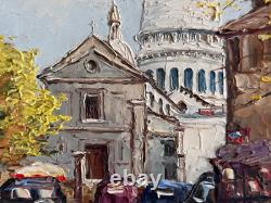 Old oil painting on panel signed Robert Mas Paris Montmartre Dauphine
