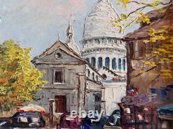 Old oil painting on panel signed Robert Mas Paris Montmartre Dauphine