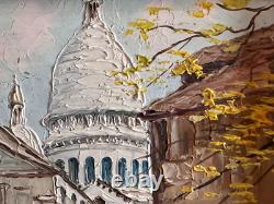 Old oil painting on panel signed Robert Mas Paris Montmartre Dauphine