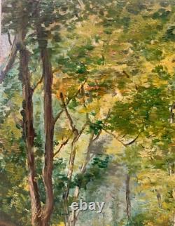 Old oil painting signed, located in Querqueville near Cherbourg, Normandy, France