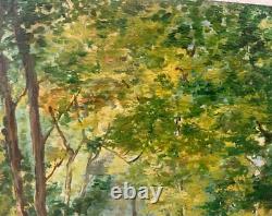Old oil painting signed, located in Querqueville near Cherbourg, Normandy, France