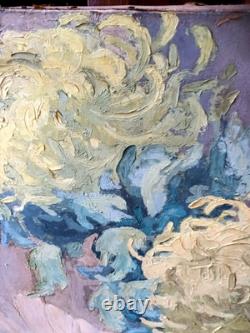 Old oil still life with chrysanthemums, H. Bodin Avon, circa 1920