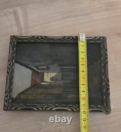 Old painting Dark alley Oil on panel French school late 19th century