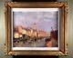 Old Painting French School Of The 20th Century Oil On Canvas The Canal Signed