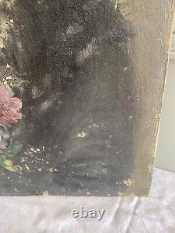 Old painting HST portrait of a lady Anonymous Late 19th century To be restored
