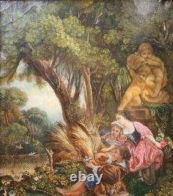 Old painting, Jean-François BOUCHER bird hunting, oil on canvas