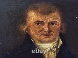 Old painting. Man portrait. Oil painting on canvas signed. XIXth century style.