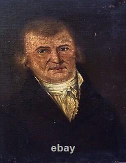 Old painting. Man portrait. Oil painting on canvas signed. XIXth century style.