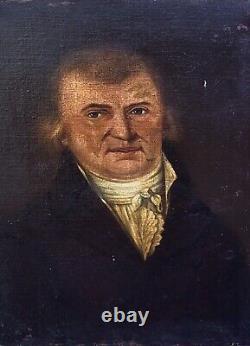 Old painting. Man portrait. Oil painting on canvas signed. XIXth century style.