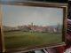 Old Painting Oil On Canvas View Of Luzy May 1917 Signed Polvèche