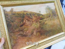 Old painting: Oil painting French School of Barbizon Harpignies Moulin 19th century