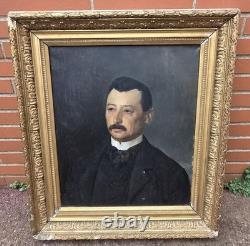 Old painting. Portrait of a man. Oil painting on canvas. 19th century.