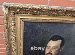 Old painting. Portrait of a man. Oil painting on canvas. 19th century.