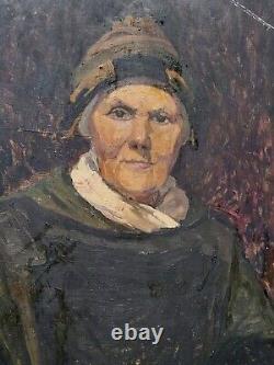 Old painting. Portrait of a woman. Oil painting on canvas.