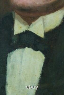 'Old painting beautiful portrait of young impressionist man. Manet Degas hst'