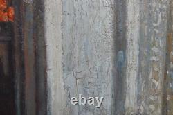 Old painting interior scene Clotilde Martin Pregniard Impressionist frame