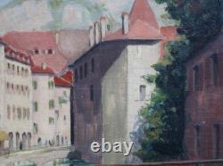 Old painting of Annecy landscape