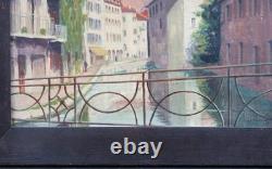 Old painting of Annecy landscape