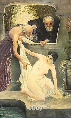 Old painting of Susanna and the Elders Oil on canvas