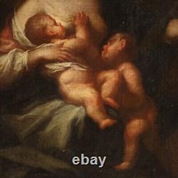 Old painting of maternity children oil on canvas painting 18th century 700