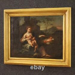 Old painting of maternity children oil on canvas painting 18th century 700