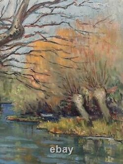 Old painting oil landscape fauvism signed Paul Cuchet Pierre Ambrogiani Peano