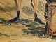 Old Painting Oil Landscape Horses Camargue Lively Scene Circky André Poirson