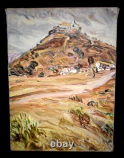 Old painting oil landscape of Provence signed French school 20th century