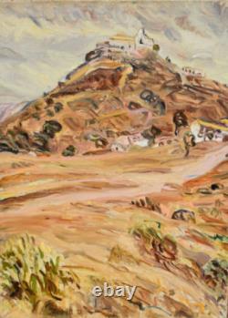 Old painting oil landscape of Provence signed French school 20th century