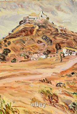 Old painting oil landscape of Provence signed French school 20th century