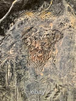 Old painting oil mixed composition sculpture bolts woman melancholy signed