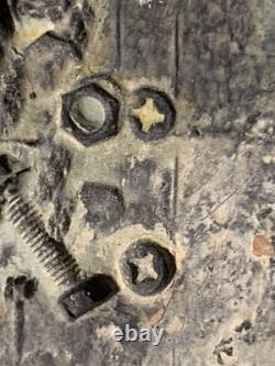 Old painting oil mixed composition sculpture bolts woman melancholy signed