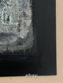 Old painting oil mixed composition sculpture bolts woman melancholy signed