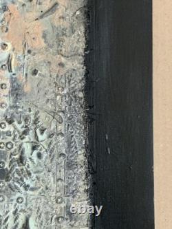 Old painting oil mixed composition sculpture bolts woman melancholy signed